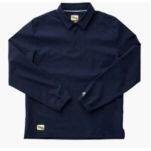 Mens Tracksmith Rapid‎ Transit Popover Shirt in Navy Blue Small S